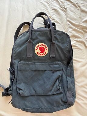 Fjallraven Kanken Backpack in Navy with Red Logo